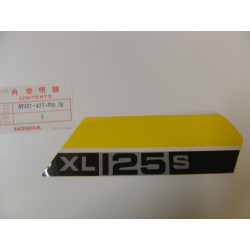 Décor Autocollant Cache Latéral Droit Honda XL125SZ Type A22