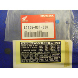Autocollant sécurité Honda FJS600A D - Réf. 87505MCT620