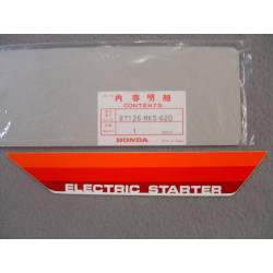Autocollant couvercle latéral Honda XL600LMF - 87126MK5620