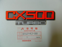Décor autocollant de cache latéral gauche pour modèle CX500T Turbo plus livrab