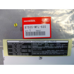 Étiquette de sécurité Honda CBR1000R 08-09 | Réf. 87505MFL620