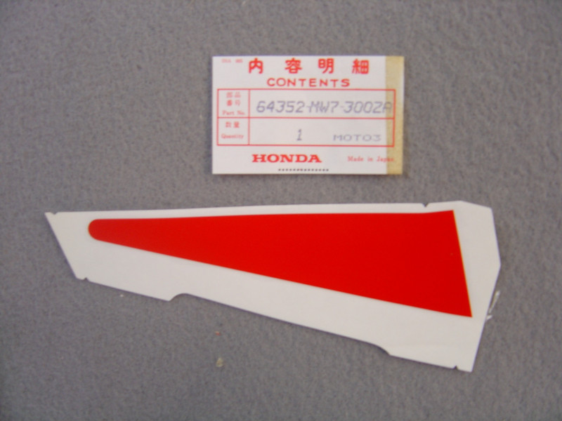Autocollant carénage gauche rouge Honda CBR1000F FM 1991
