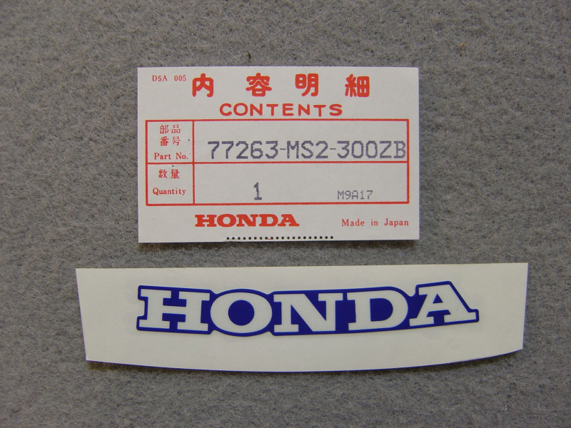 Décor autocollant siège CBR1000FK 89 Honda - Réf 77263MS2300ZB