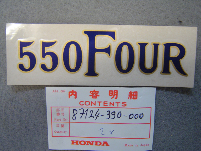 Autocollant Cache Latéral Honda CB550F1 F2 - Réf. 87124-390-000