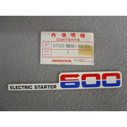Décor Autocollant Droit Honda XL600RMG 86 - Réf 87125-MM0-620ZB