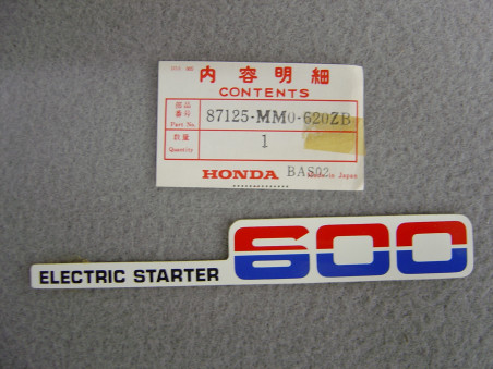 Décor Autocollant Droit Honda XL600RMG 86 - Réf 87125-MM0-620ZB