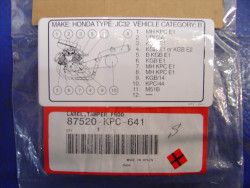 Autocollant sécurité Honda XL125V 2003 – Réf. 87520-KPC-641