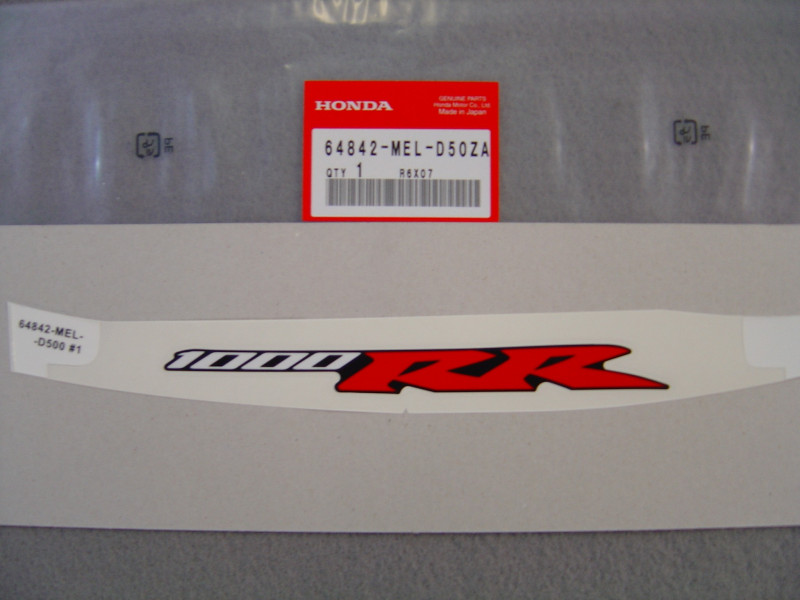 Autocollant carénage siège arrière Honda CBR1000RR 2007 - 64842MELD50ZA