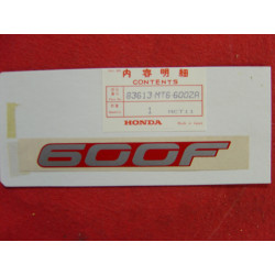 Décor autocollant cache Honda CBR600FK 89 Type 1 - 83613MT6600ZA