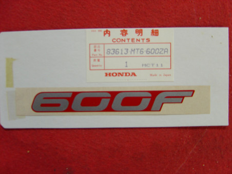 Décor autocollant cache Honda CBR600FK 89 Type 1 - 83613MT6600ZA