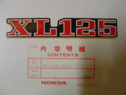 Décor cache latéral Honda XL125A 1977 – Réf. 87128382770