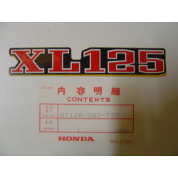 Décor cache latéral Honda XL125A 1977 – Réf. 87128382770