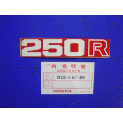 Autocollant cache latéral droit Honda XL250RC RD – 87126KB7300