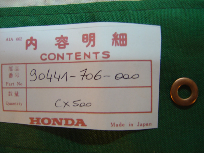 Rondelle joint axe pompe à eau Honda CX500 CX400 - 90441-706-000