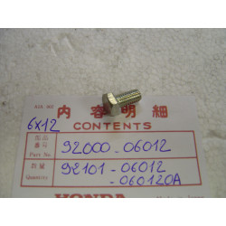 Vis Tête H M6x12 Honda – Réf. 9200006012