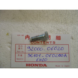 Vis H M6x20 Honda – Réf. 9200006020 | Visserie Moto