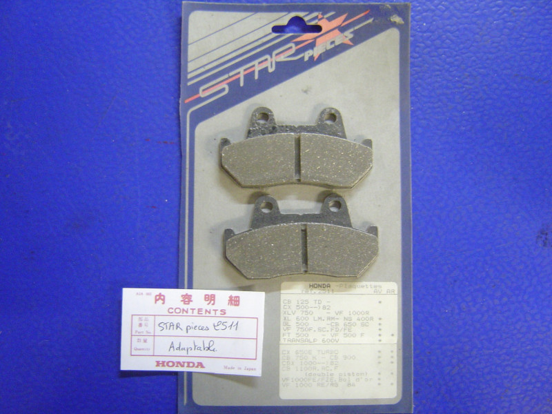 Plaquettes de frein adaptables Honda – Référence STAR2511