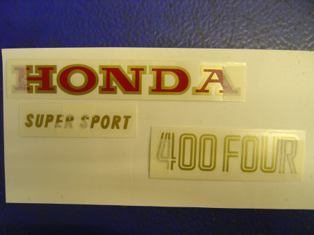 Kit Décors Autocollants Honda CB400 Four 1976 - Lettres Fond Rouge
