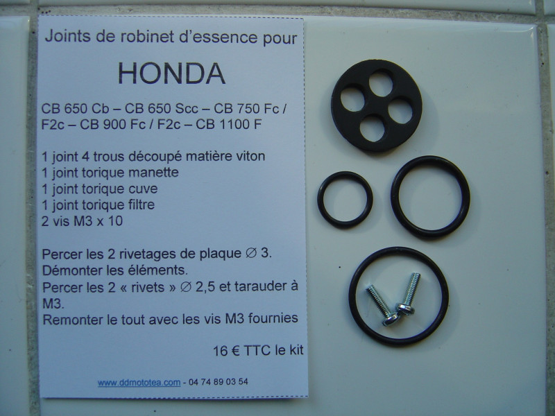 Kit réparation robinet essence Honda CB650 CB750 CB1100