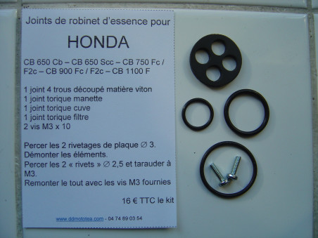 Kit réparation robinet essence Honda CB650 CB750 CB1100