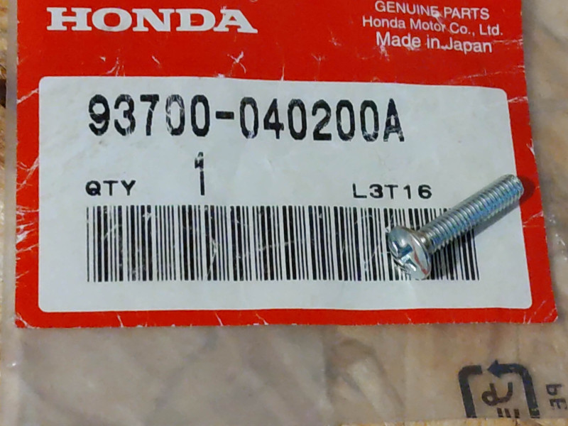 Vis fraisée bombée M4x20 cruciforme Honda 93700-040200A