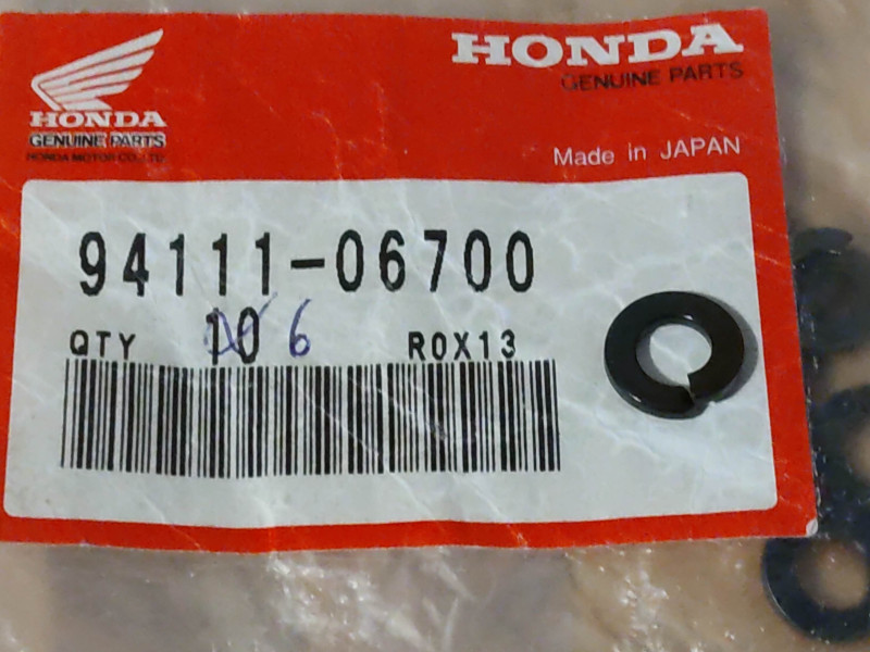 Rondelle Z Élastique D6mm Noire Honda 94111-06700