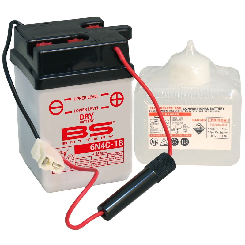 Batterie BS BATTERY conventionnelle avec pack acide - 6N4C-1B 1079905