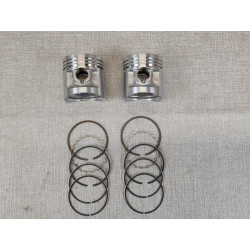 Kit Pistons Cote 0,50 Honda 125T - Jeu de 2 avec Segments