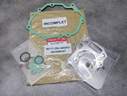 Pochette joints moteur incomplète HONDA 06111-ZE6-406OCC