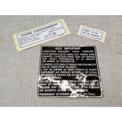 Autocollant sécurité CR 80/85/125/250/500 CRF 150/250/450 HONDA 87560-ML3-970
