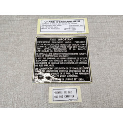 Autocollant sécurité CR 80/85/125/250/500 CRF 150/250/450 HONDA 87560-ML3-970