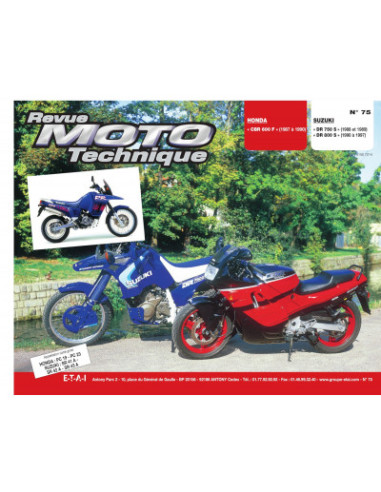 RMT 75.3 SUZUKI DR750 DR800 (1988 à 1997) et HONDA CBR600 F (1987 à 1990)