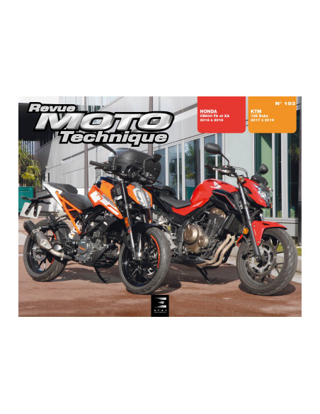 RMT 193 KTM 125 DUKE (2017 à 2019) et HONDA CB500 FA - XA (2016 à 2018)