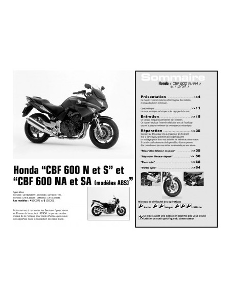 RMT 136 - HONDA CBF 600 (2003 à 2005) - KAWASAKI Z 750 (2003 à 2005)