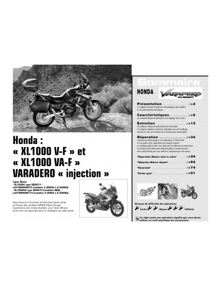 RMT 140 - HONDA XL 1000 Varadero (2003 à 2006) - YAMAHA TMAX 500 (2004 à 2007)