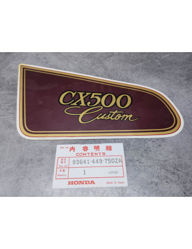 Décor autocollant coté gauche CX500 HONDA 83641-449-750ZA