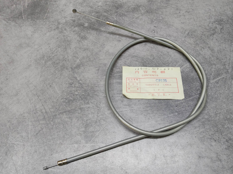 Cable gaz origine GRIS (95cm) pour CB125S/S1 CD125S HONDA 17910-107-671