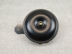 Klaxon moto noir adaptable 6V / 90mm de diamètre