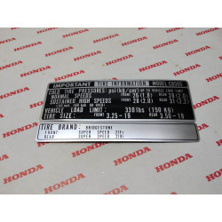 Autocollant de sécurité CB500K0 FOUR 1971 HONDA 87507-323-670