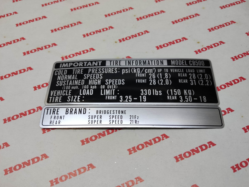 Autocollant de sécurité CB500K0 FOUR 1971 HONDA 87507-323-670