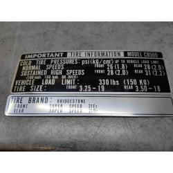 Autocollant de sécurité CB500K0 FOUR 1971 HONDA 87507-323-670