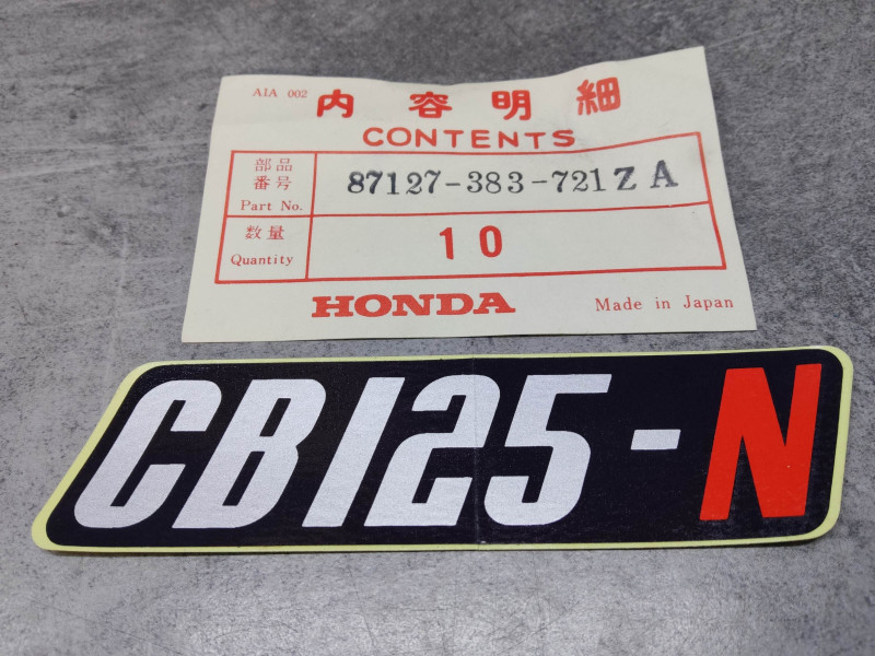 Autocollant CB125N (A-89) HONDA 87127-383-721ZA