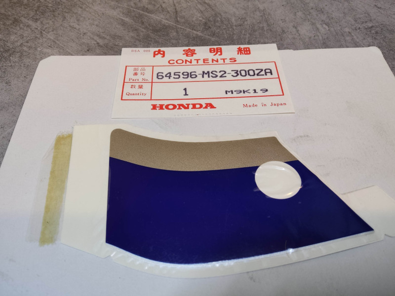 Décor autocollant panneau interne gauche CBR1000F 89 HONDA 64596-MS2-300ZA