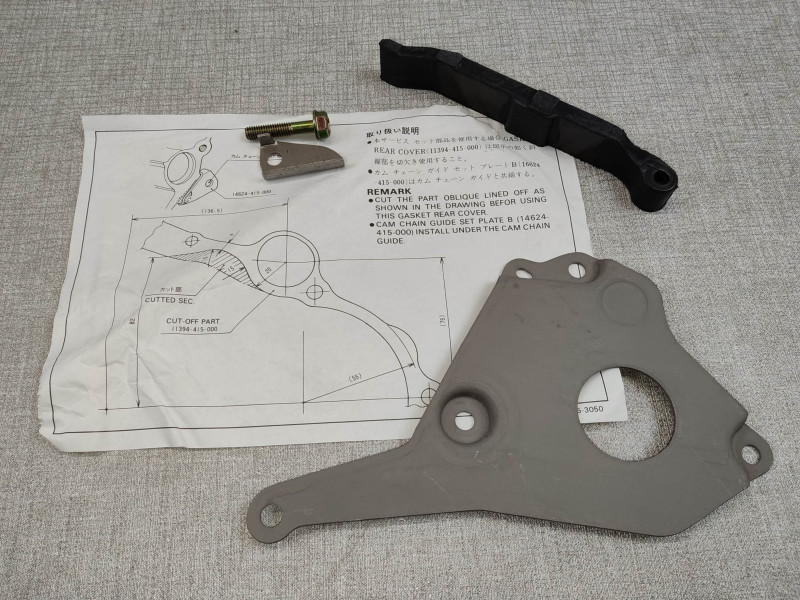 Ensemble patin de distribution avec tole pour CX500 HONDA 14600-415-305 neuf