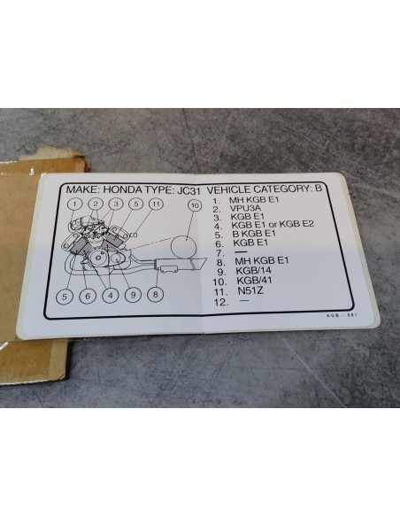 Etiquette autocollante sécurité VT125 C/C2 SHADOW 2001 HONDA 87520-KGB-901