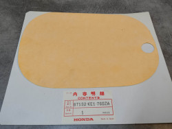 Décor autocollant droit de cache type A de MTX125 MTX200 HONDA 87132-KE1-760ZA