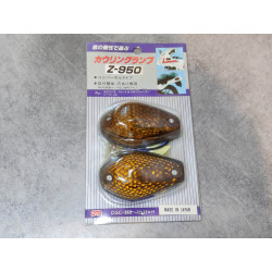 2 clignotants goutte d'eau orange foncé vintage ADAPTABLE HONDA 33400-Z-950FONCE