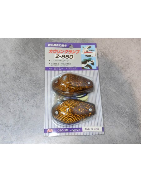 2 clignotants goutte d'eau orange foncé vintage ADAPTABLE HONDA 33400-Z-950FONCE