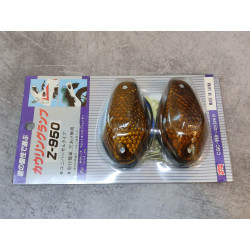 2 clignotants goutte d'eau orange foncé vintage ADAPTABLE HONDA 33400-Z-950FONCE