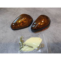 2 clignotants goutte d'eau orange foncé vintage ADAPTABLE HONDA 33400-Z-950FONCE